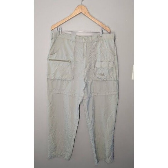 Cabela's Guidewear Convertible Pants Mens L Green Utility Cargo Fishing Outdoor - Picture 1 of 5